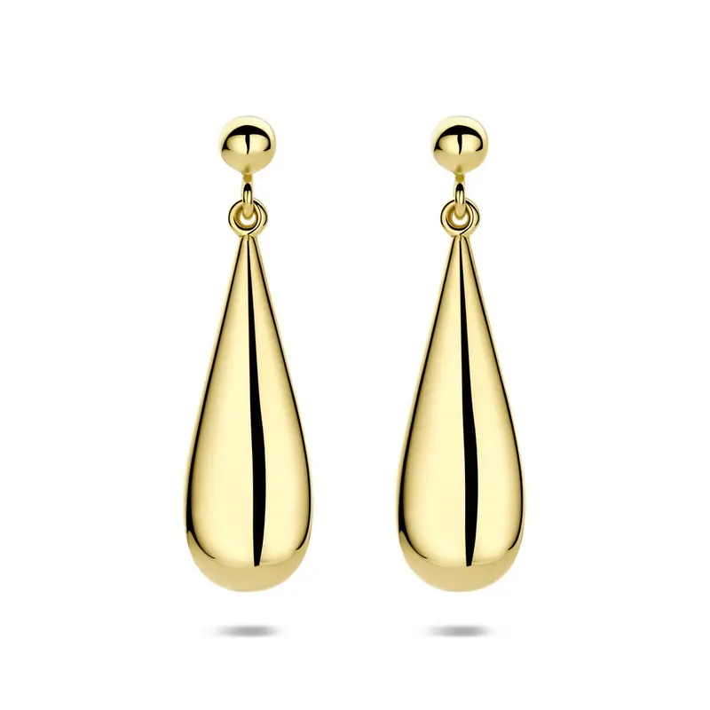 14k Geelgouden druppel oorhangers