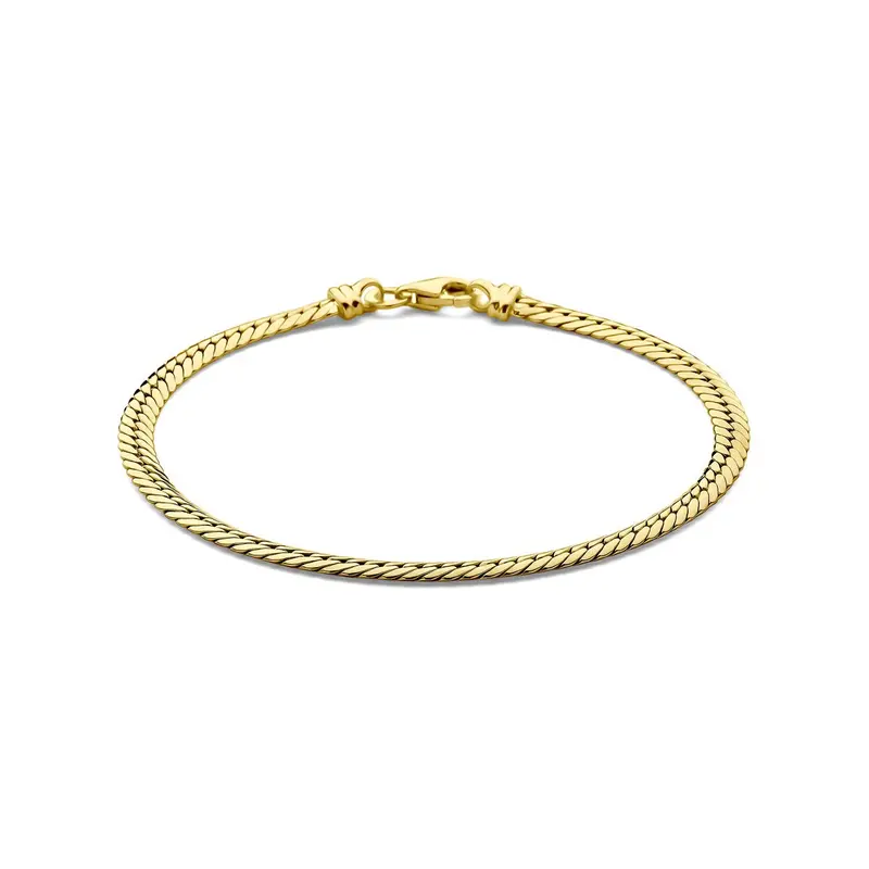 14k Geelgouden gourmette armband dames