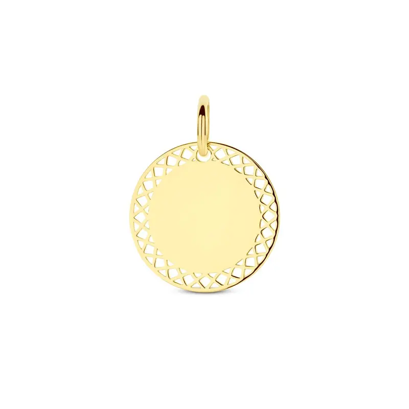 14k geelgouden graveerhanger rond