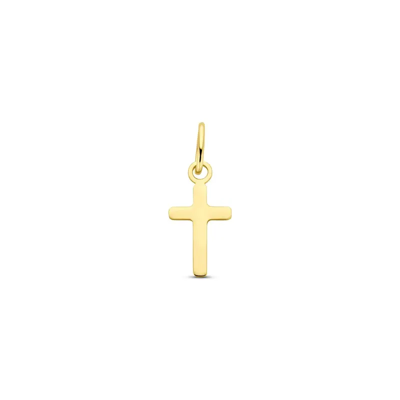 14k Geelgouden hanger in kruisvorm – 14 mm