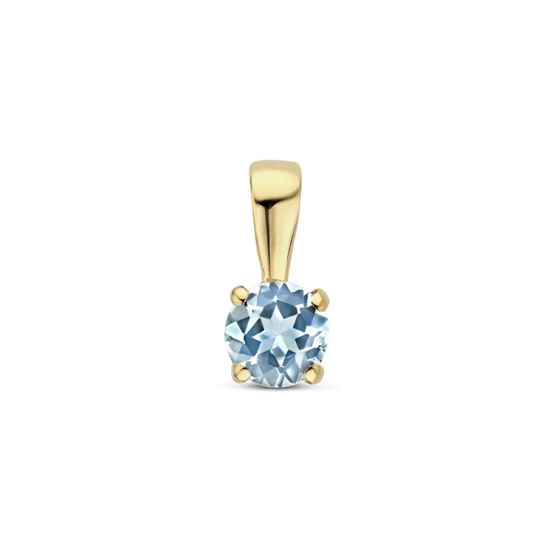 14k Geelgouden Hanger met Blauwe Topaas