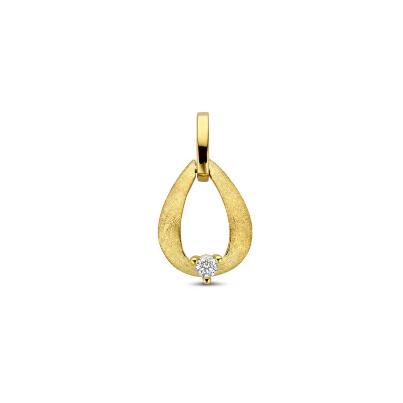 14k Geelgouden hanger met diamant