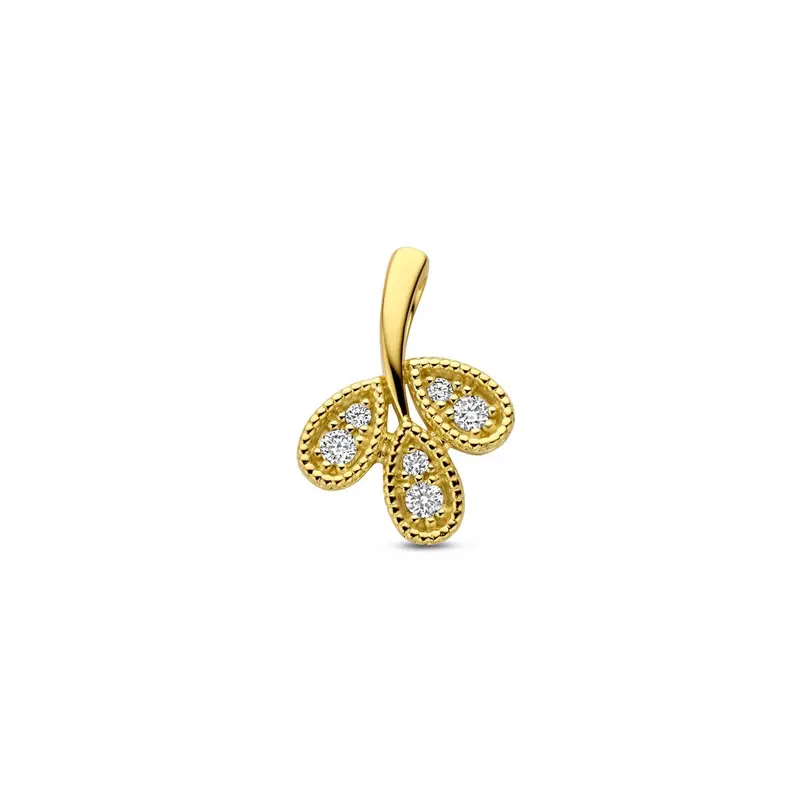 14k Geelgouden hanger met diamant