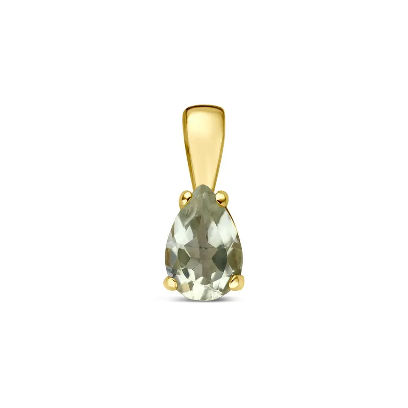 14k Geelgouden hanger met groene amethist