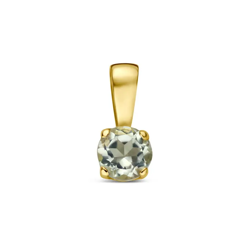 14k Geelgouden hanger met groene amethist