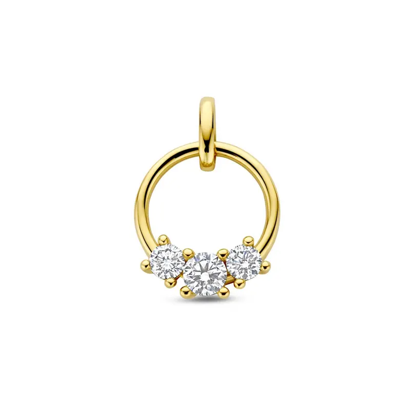 14k Geelgouden hanger met lab grown diamant