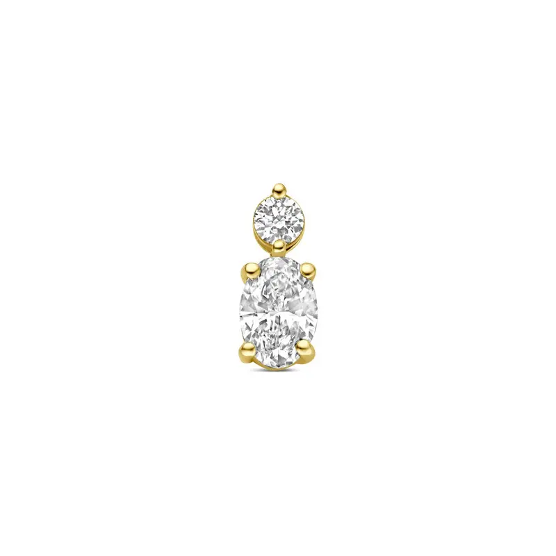 14k Geelgouden hanger met lab grown diamant