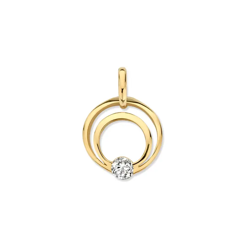 14K Geelgouden Hanger met Zirkonia – Elegante Sieraad voor Dames