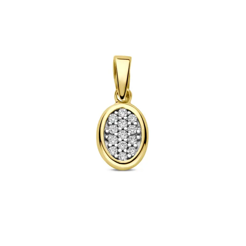 14k Geelgouden hanger met zirkonia
