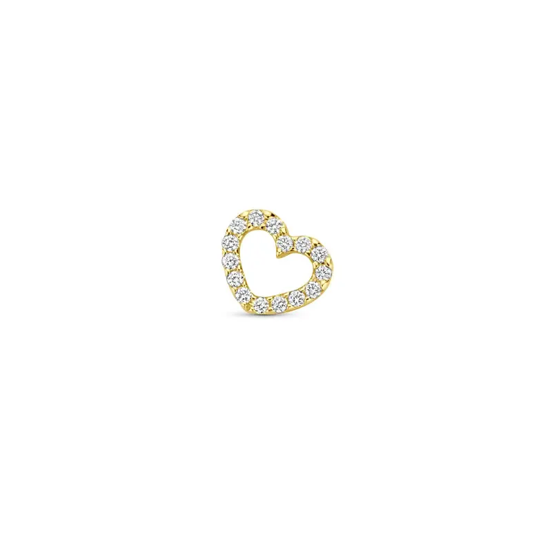 14k Geelgouden Hartjes Hanger met Diamant
