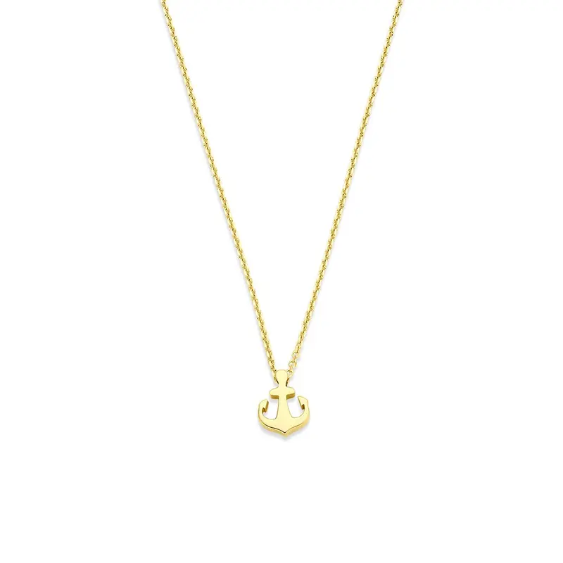 14k Geelgouden ketting met anker