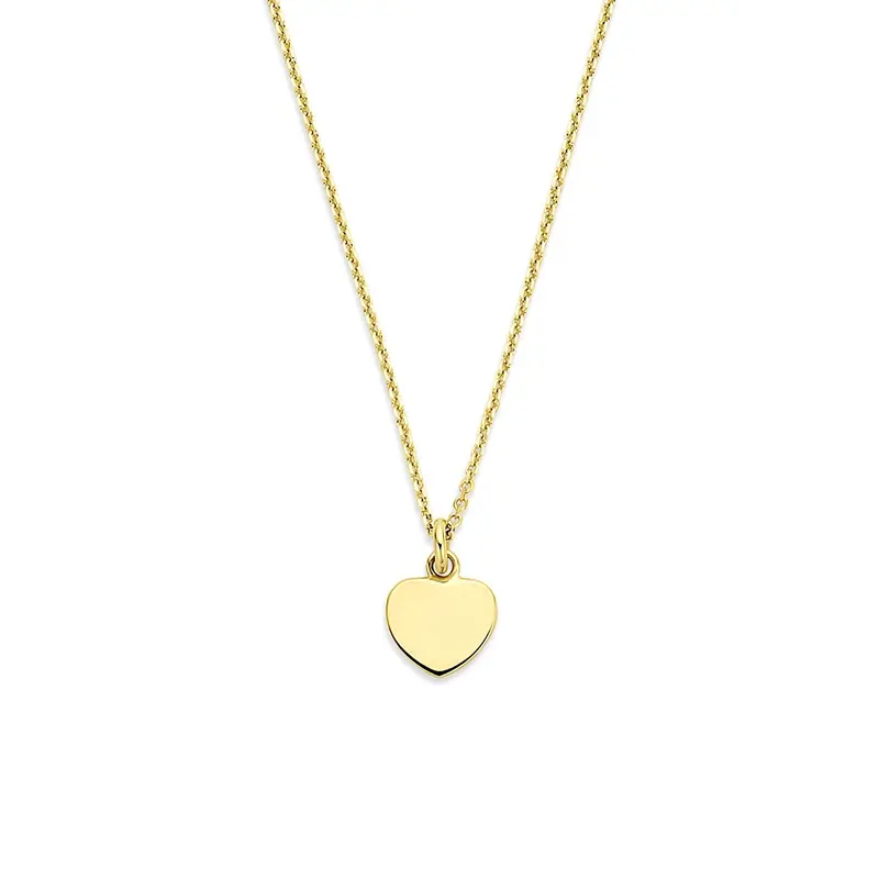 14k Geelgouden ketting met hartje