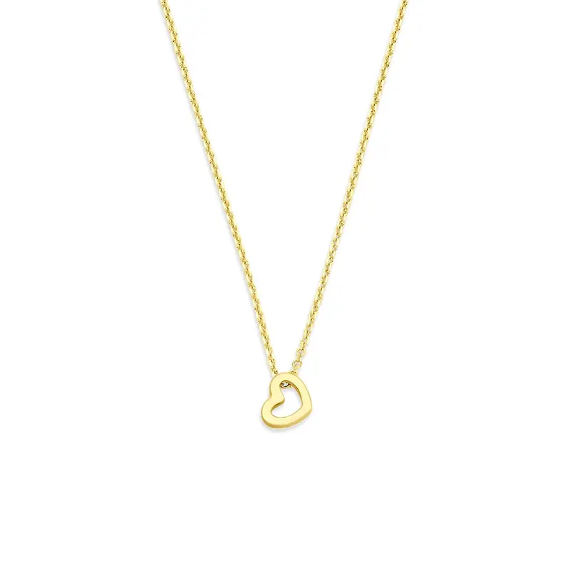 14k Geelgouden ketting met hartje
