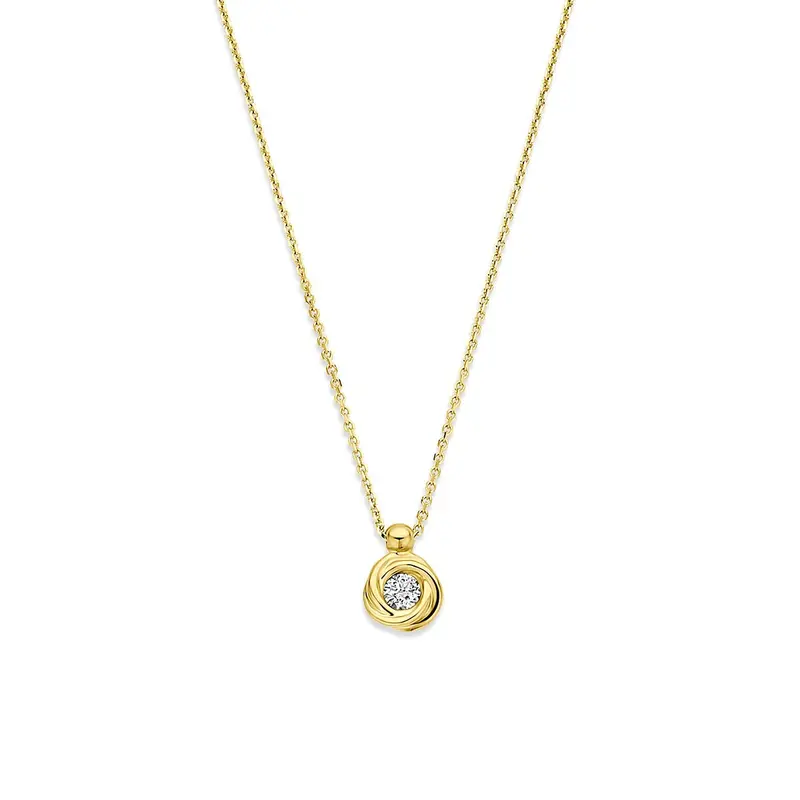 14k Geelgouden ketting met lab grown diamant