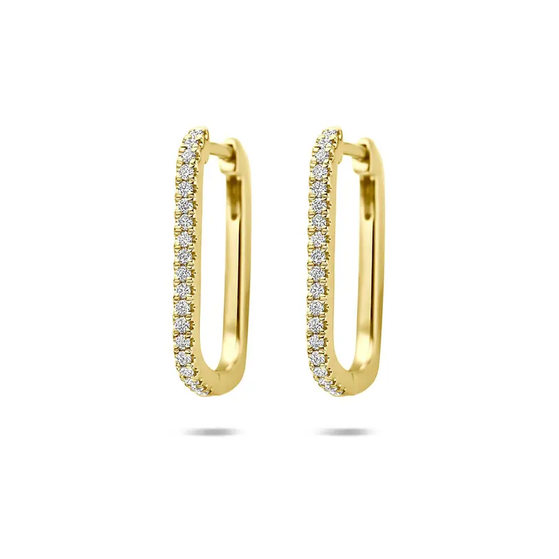 14k Geelgouden klapoorringen met lab grown diamant