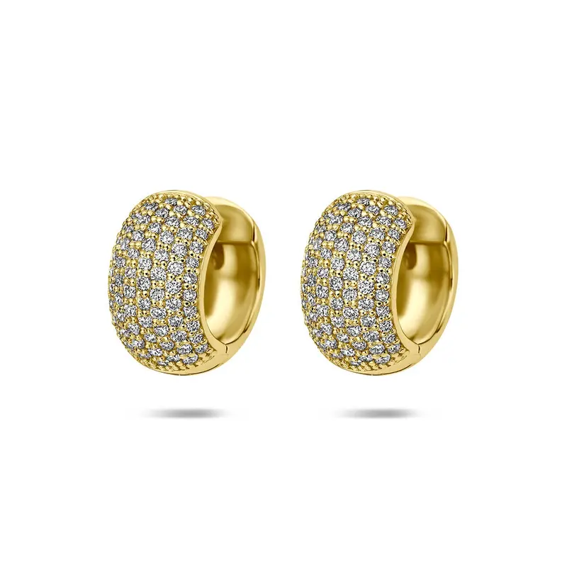 14k Geelgouden klapoorringen met lab grown diamant