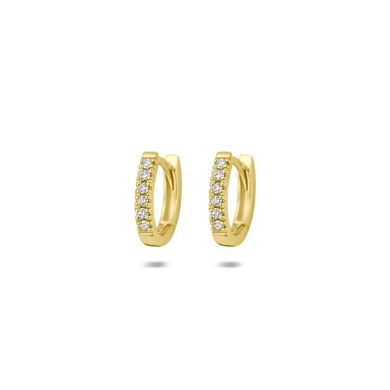 14k Geelgouden klapoorringen met lab grown diamant