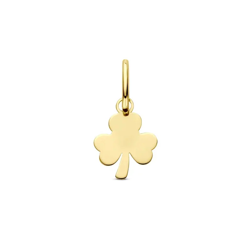 14k Geelgouden klaver hanger