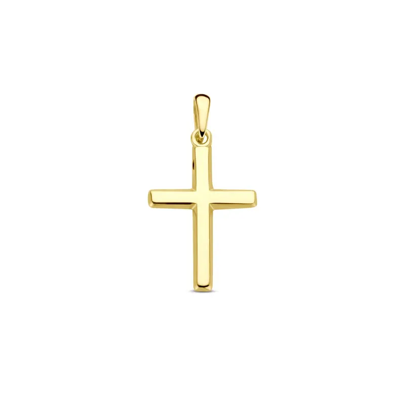 14k geelgouden kruis hanger – 17 x 12 mm
