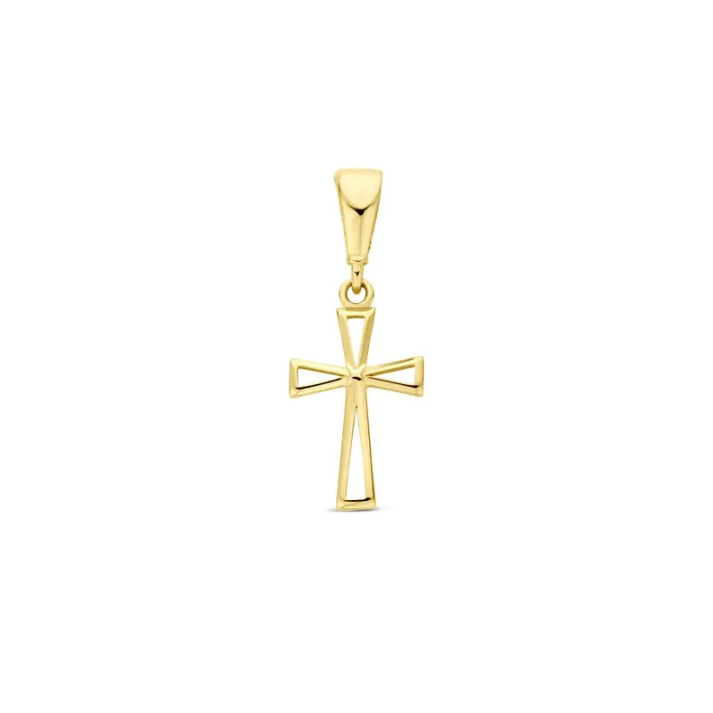 14k geelgouden kruis hanger