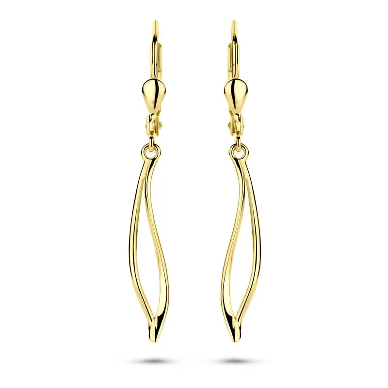 14k geelgouden oorhangers – brisur haak