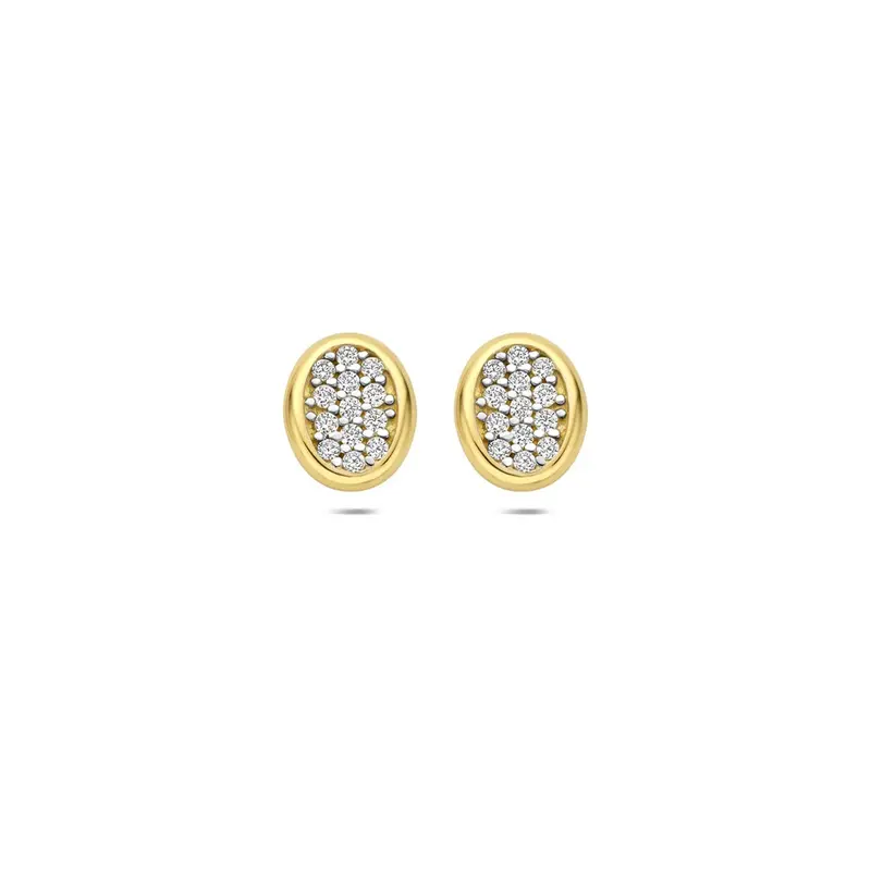 14k Geelgouden oorknopjes met zirkonia