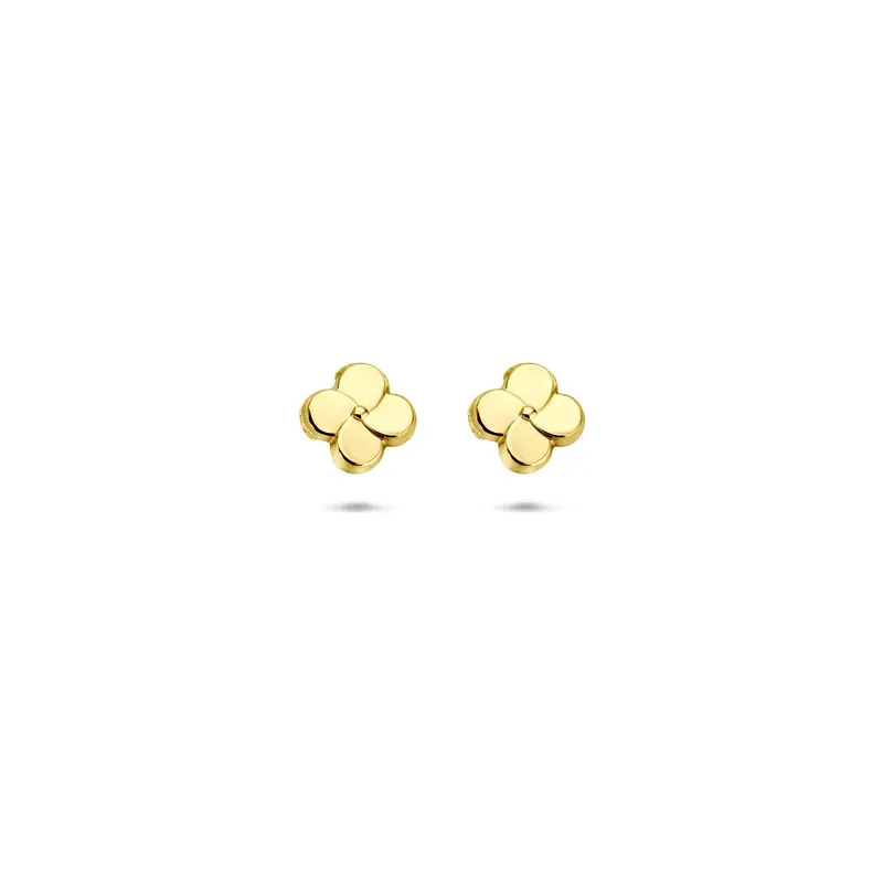 14k geelgouden oorknoppen bloemvorm – 5 mm