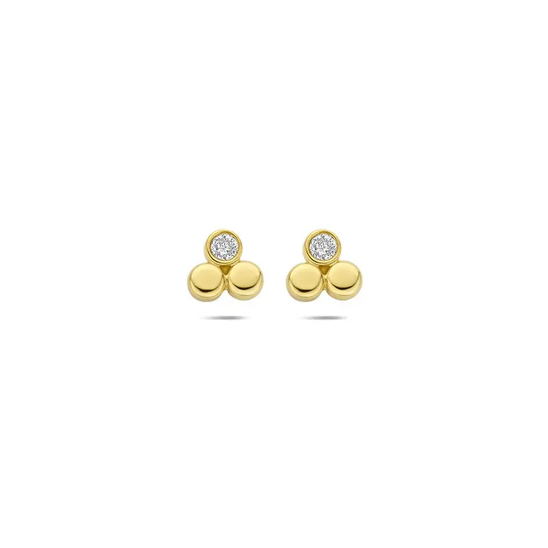 14k geelgouden oorknoppen met lab grown diamant 0,13 ct