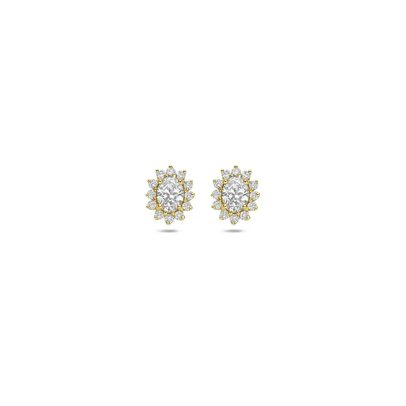 14k Geelgouden oorknoppen met lab grown diamant 0,43 ct