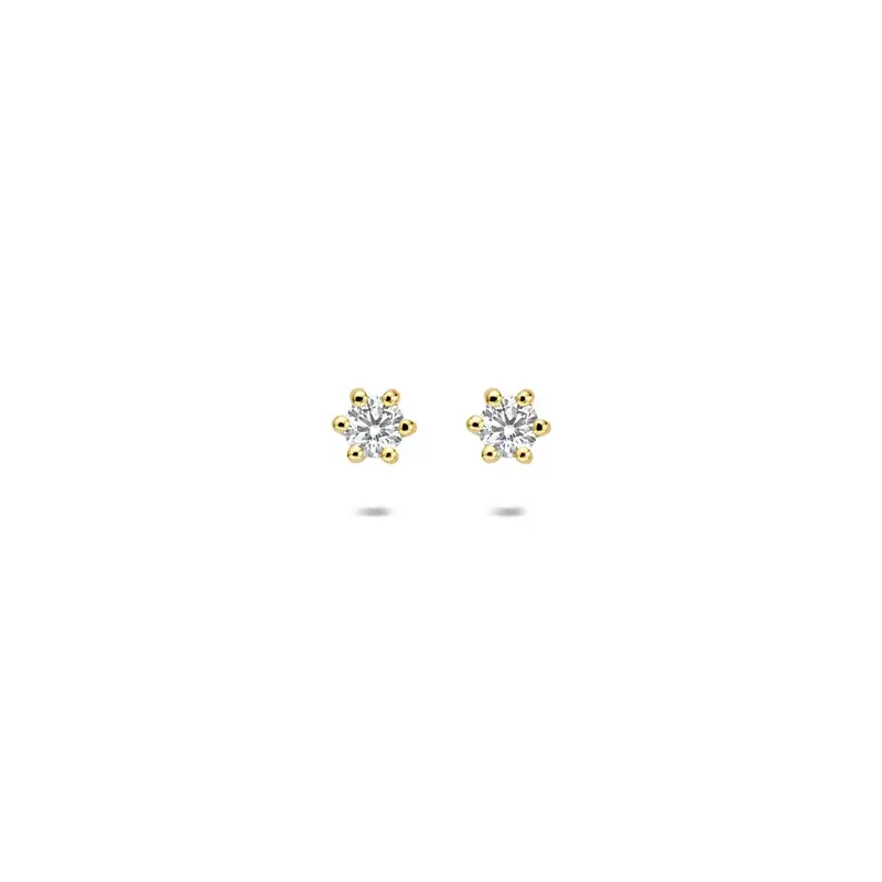 14k Geelgouden oorknoppen met lab grown diamant