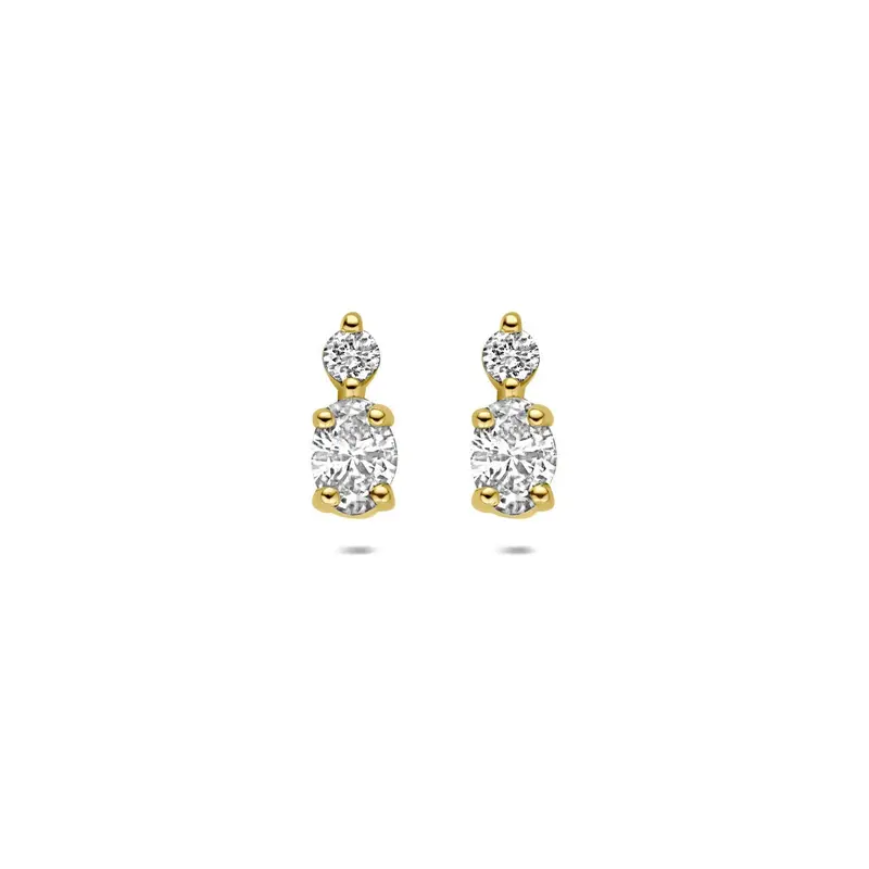 14k Geelgouden oorknoppen met lab grown diamant