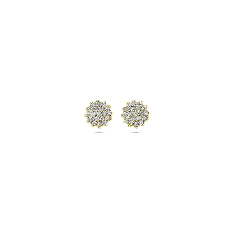 14k Geelgouden oorknoppen met lab grown diamant
