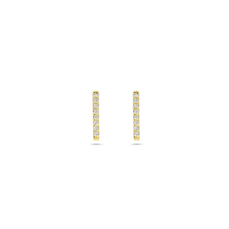 14k Geelgouden oorknoppen met lab grown diamant