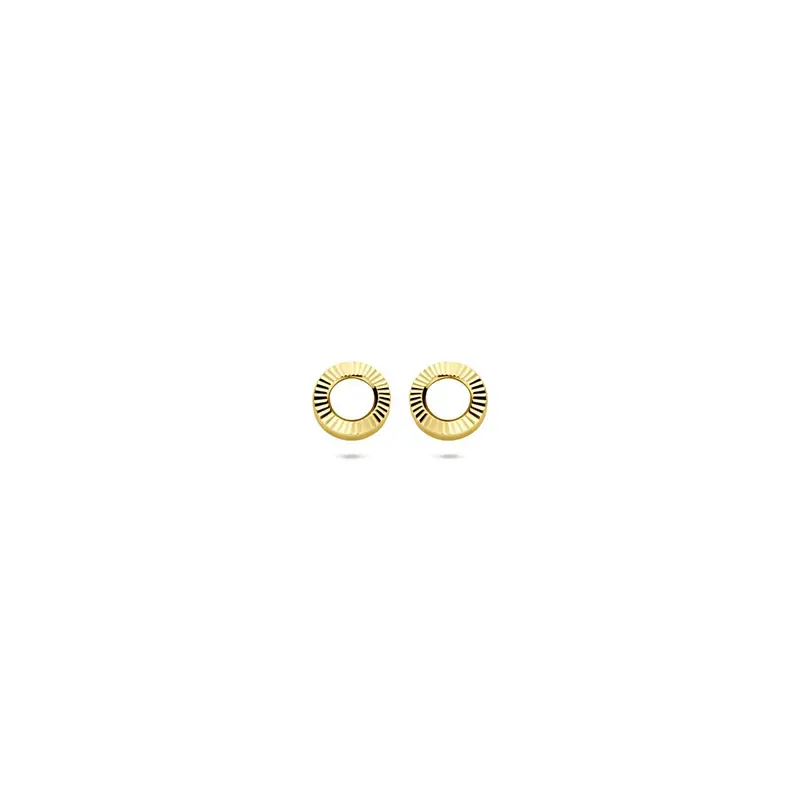14k Geelgouden oorknoppen rond 4.5mm