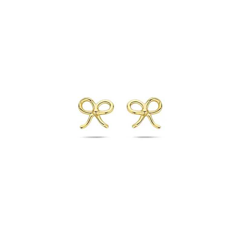 14k Geelgouden Oorknoppen Strik