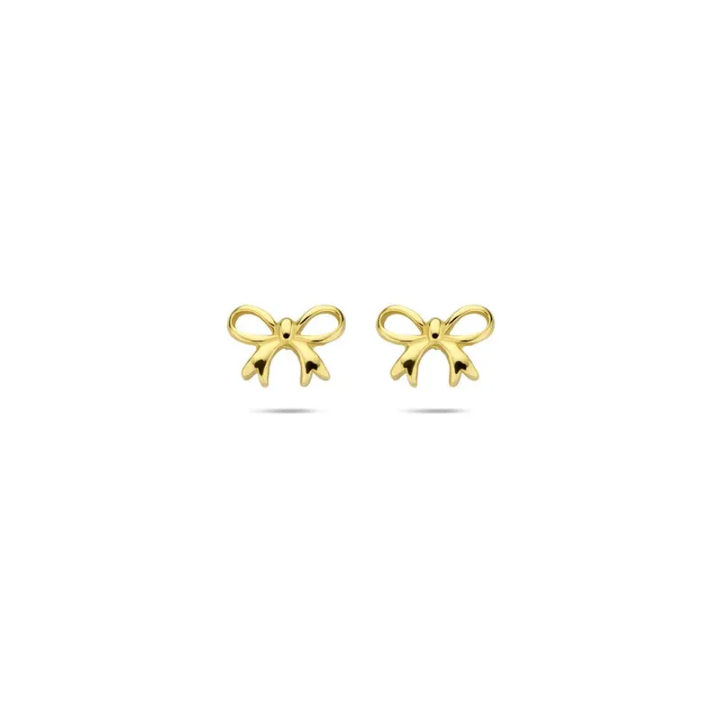 14k Geelgouden oorknoppen strikvorm dames