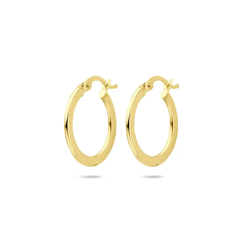 14k Geelgouden oorringen – 21 x 1 mm