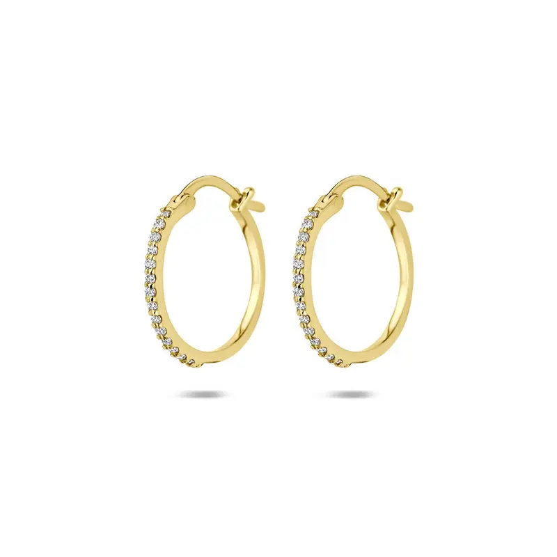 14k Geelgouden Oorringen met Lab Grown Diamant 0,15 ct