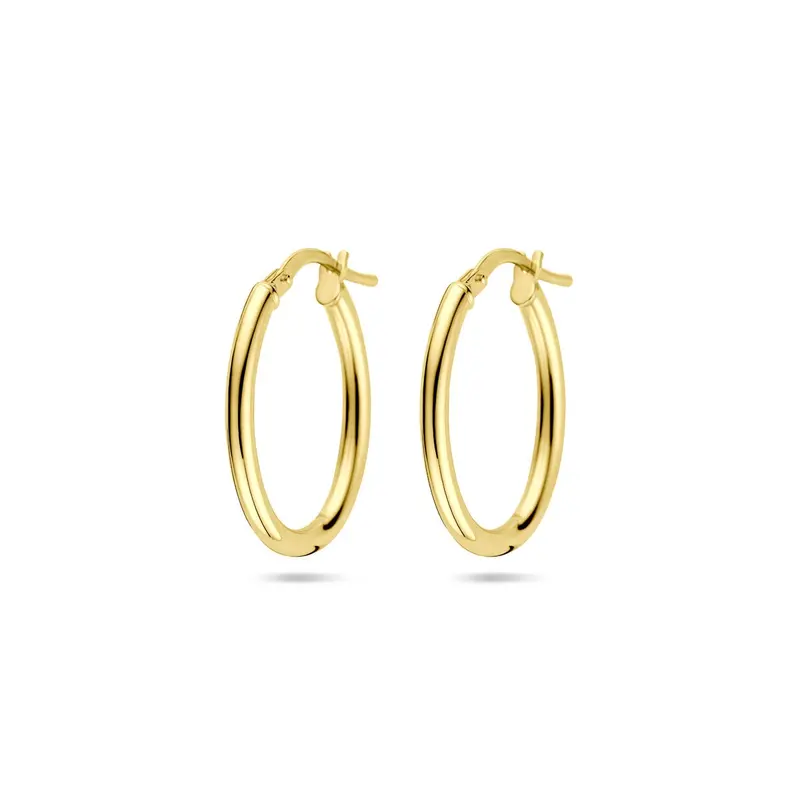14k geelgouden oorringen met zilverkern – Silgold