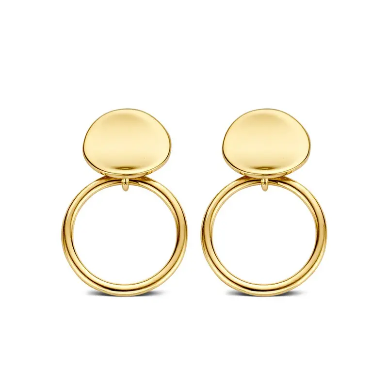 14K Geelgouden Oorstekers 18mm x 12mm – Eenvoudig en Verfijnd Design