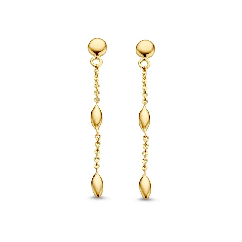14K Geelgouden Oorstekers 34mm – Verfijnde en Tijdloze Oorbellen voor Dames