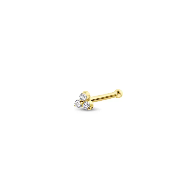 14K Geelgouden Piercing met Zirkonia 2,3 x 2,3 mm – 40.27862
