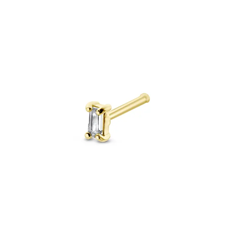 14K Geelgouden Piercing met Zirkonia 3,6 x 2,2 mm – 4027859
