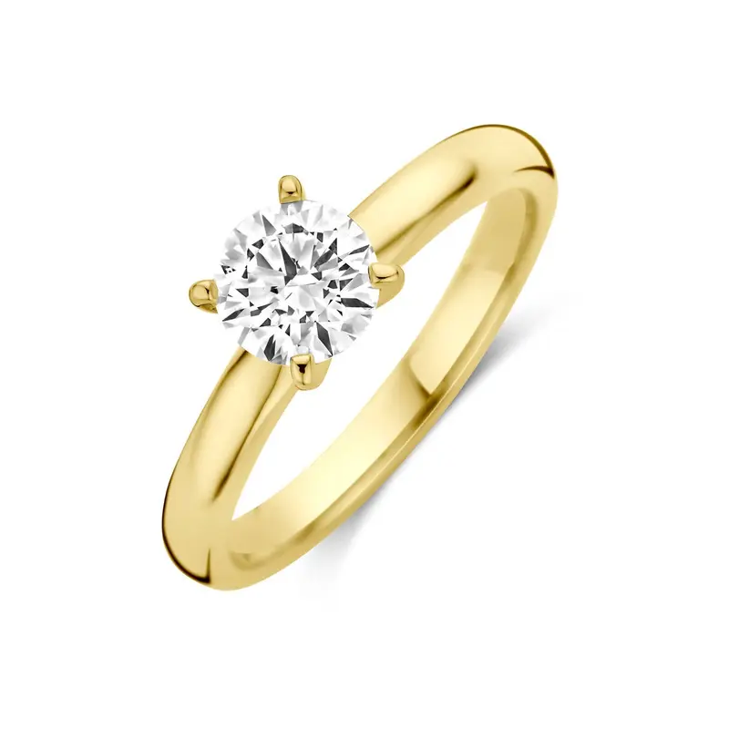 14k geelgouden ring met lab grown diamant 0.75ct