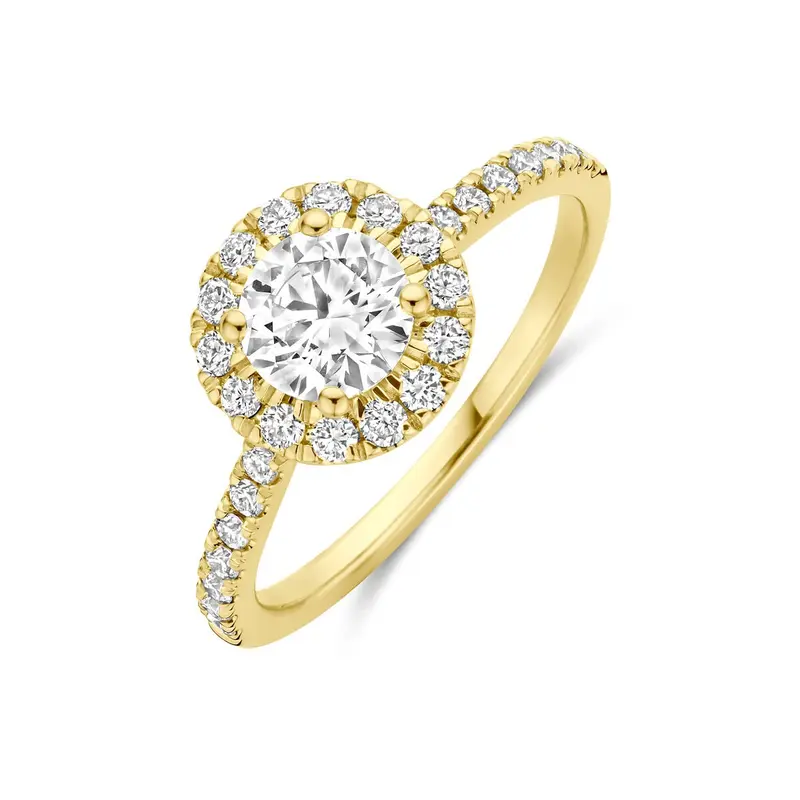 14k geelgouden ring met lab grown diamant 1.10ct