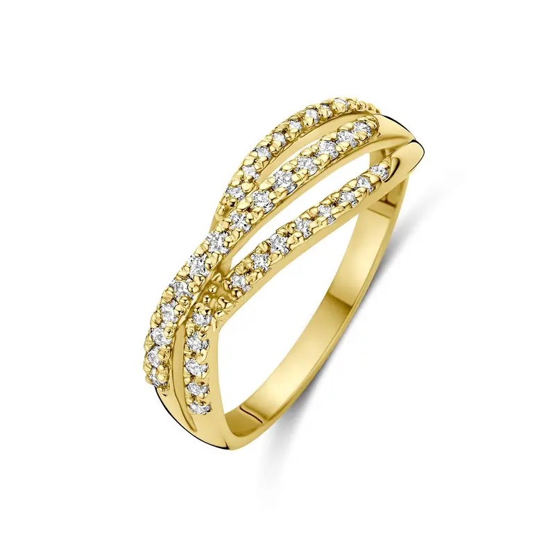 14k Geelgouden ring met lab grown diamant