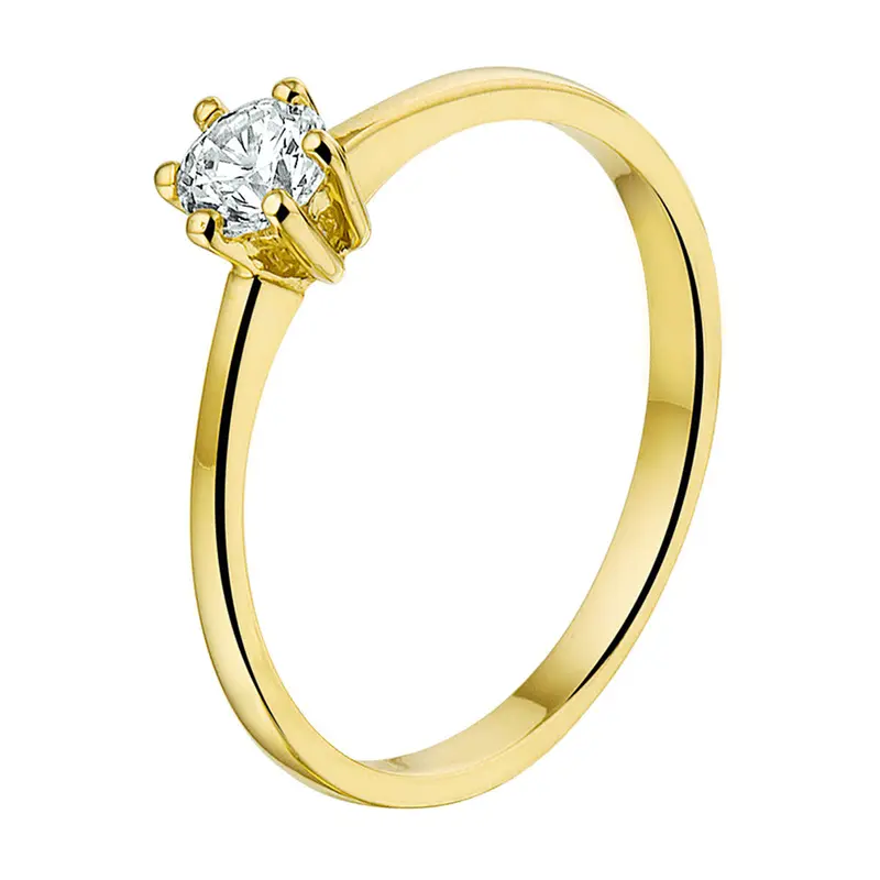 14K Geelgouden Ring met Zirkonia 4,5 mm – 4017303