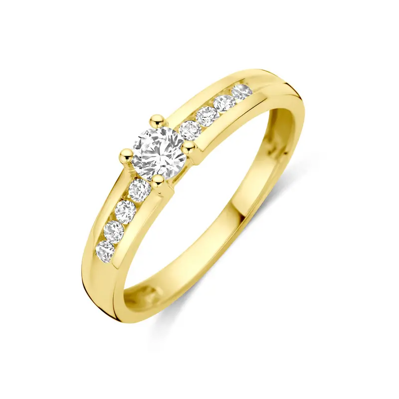 14K Geelgouden Ring met Zirkonia 4 mm – 4020072