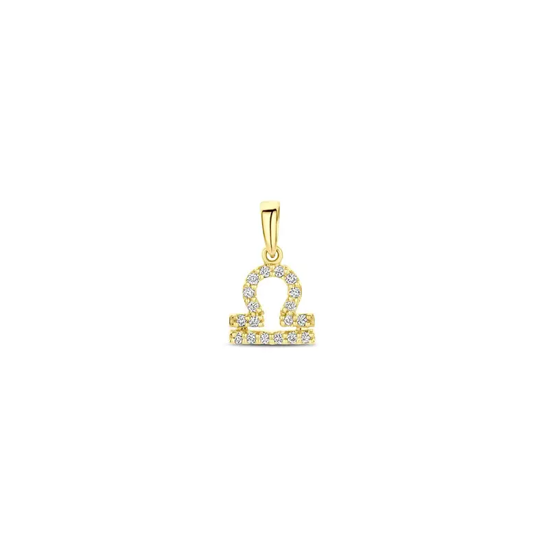 14k geelgouden sterrenbeeld hanger met diamant