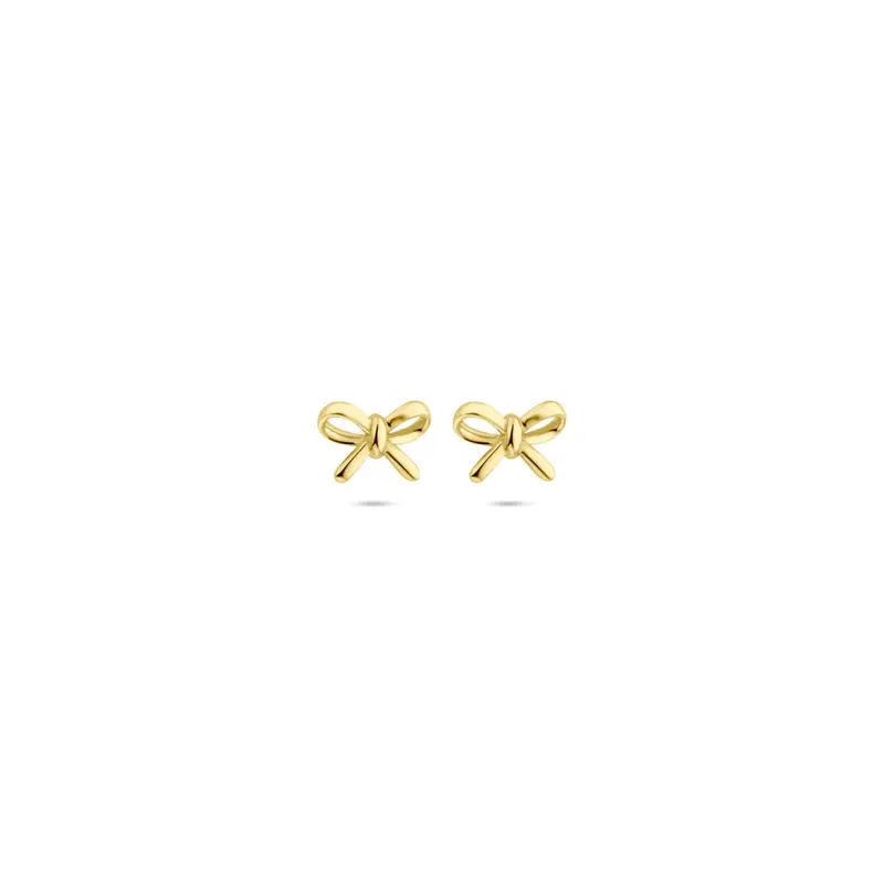 14k Geelgouden strik oorknoppen